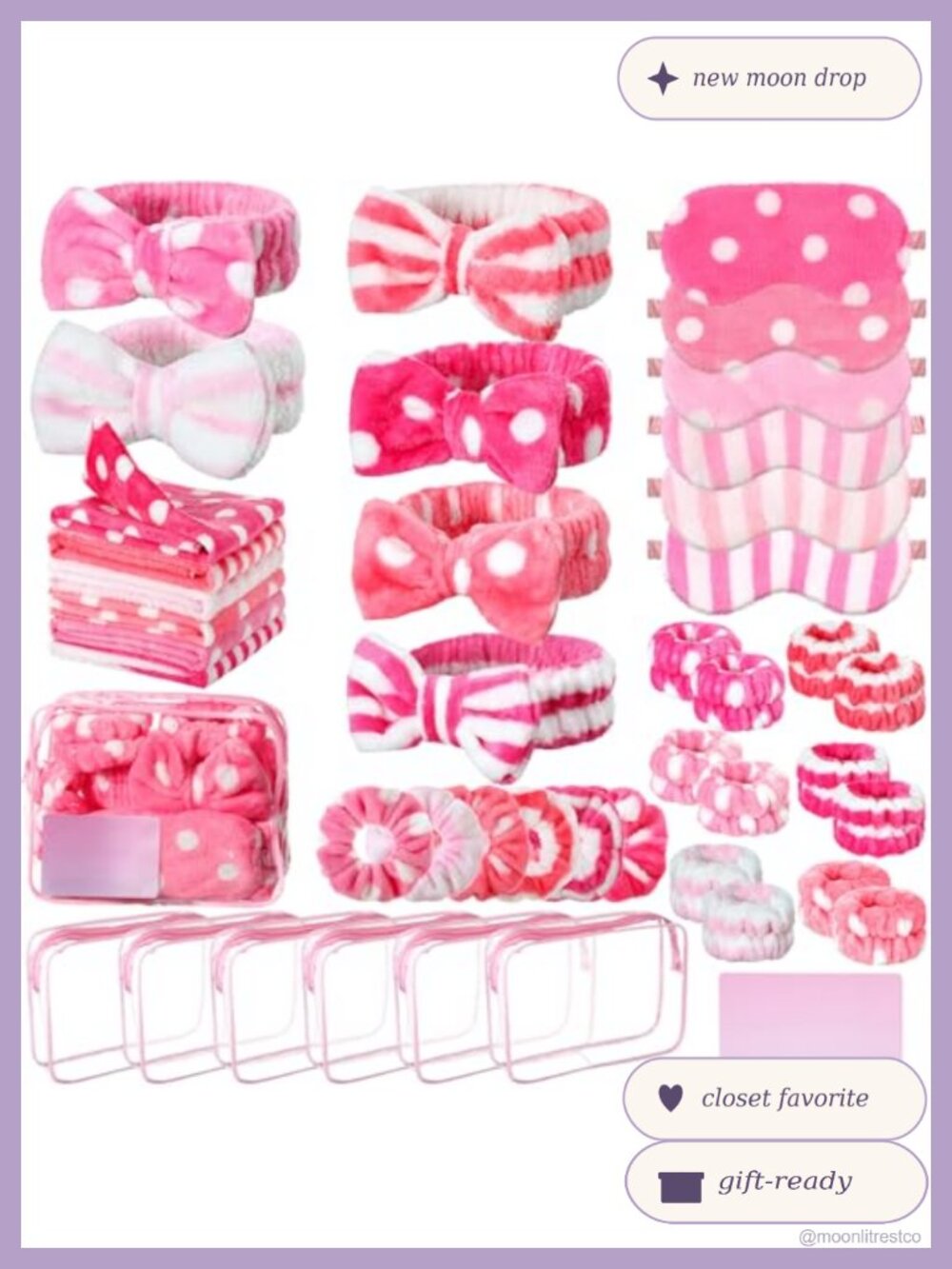 48pc Sleepover Party Supplies Spa Headbands Eye Masks Coral Fleece